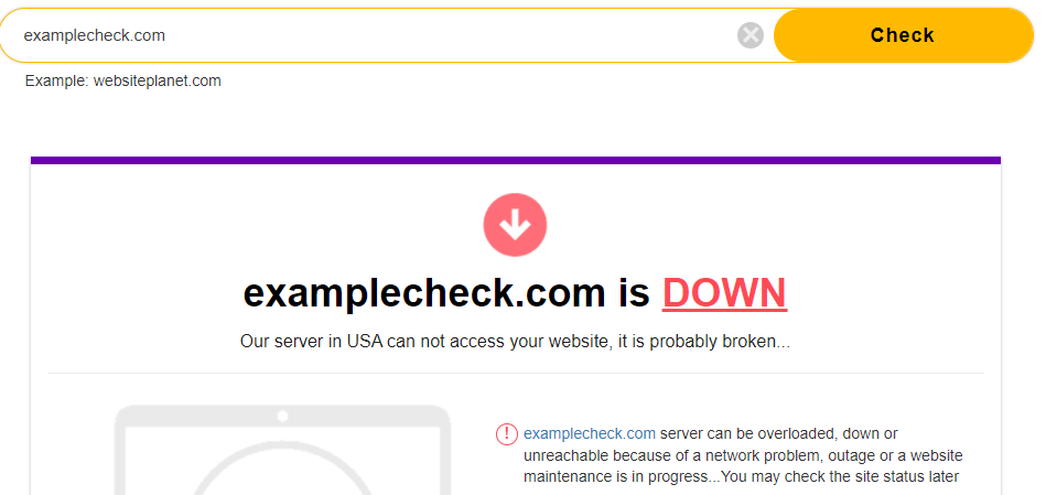 Down website