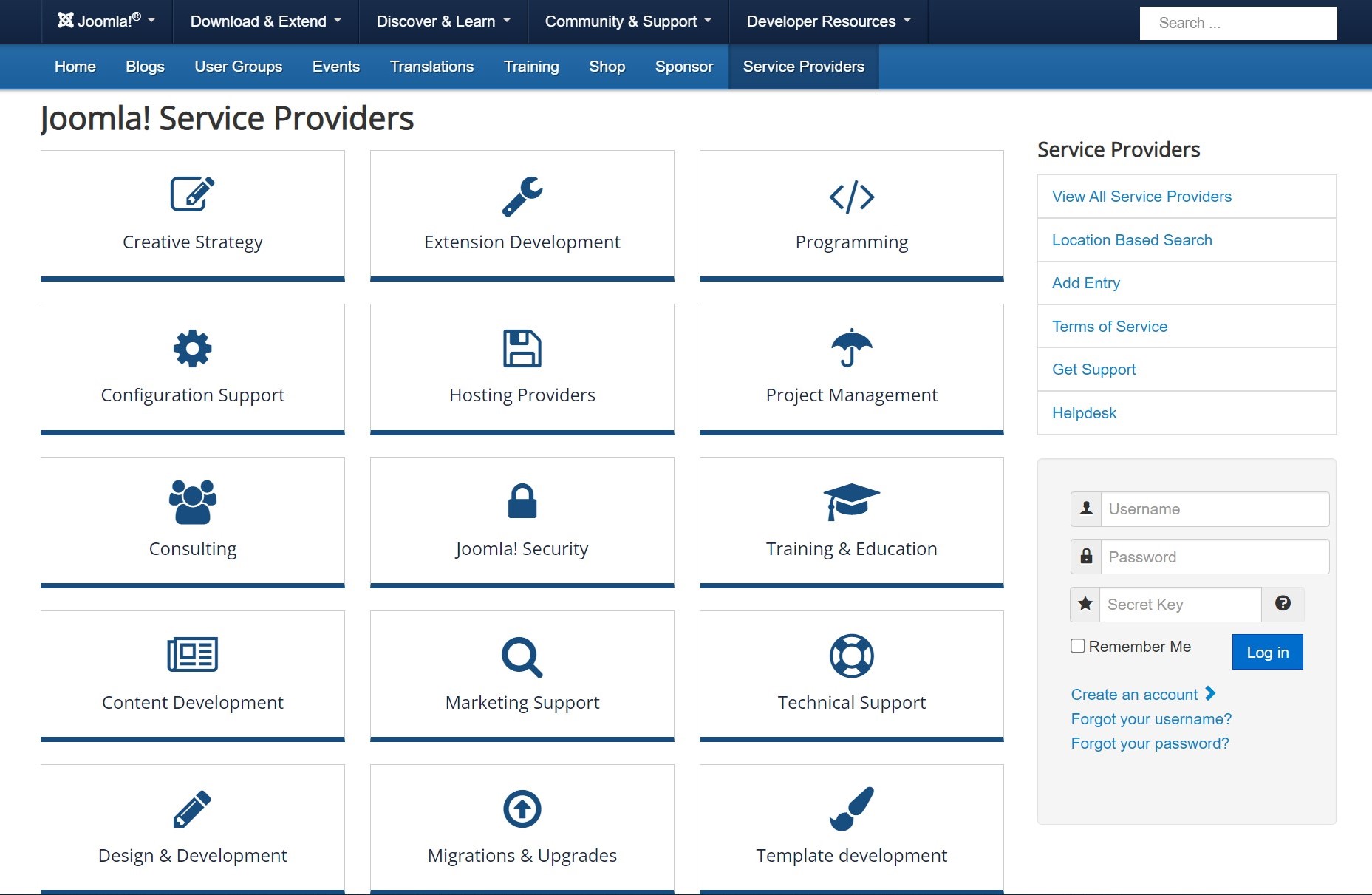 Joomla website