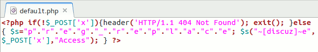 Example of a hacked file added to Joomla site